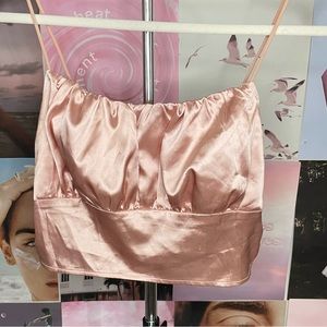 Silk dusty pink crop top